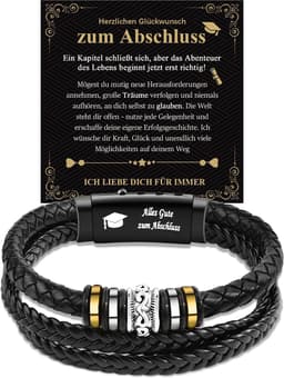 Kerstarmband voor mannen - 21 cm - zwart - stijlvol cadeau voor hem - Vemera — thumbnail 1