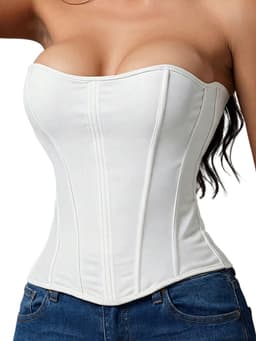 Sexy Corset Top Dames – Strapless Taille Trainer, Push-Up Bustier Crop Top, Off-Shoulder Top - Maat L — thumbnail 1