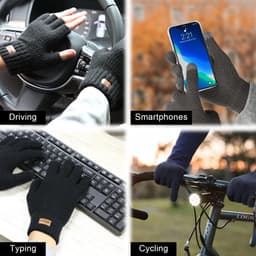 Handschoenen voor mannen en vrouwen, thermische touchscreen-handschoenen, antislip, zachte gebreide handschoen met fleece voering — thumbnail 4