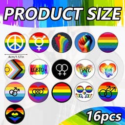 Pin - 16 stuks LGBTQ+ vlaggen speldjes, inclusief regenboog, lesbische, biseksuele en transvlag design, duurzame speldjes voor Pride evenementen, kleding en accessoires — thumbnail 2