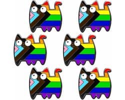 6 stuks regenboog pride pinnen, regenboogvlag, gay pin metaal, Pride Ally spelden geschikt voor truien, sjaals, doeken, jurken, kleding, tassen