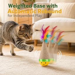 Kattenspeelgoed met veer en bel, kraboppervlak van sisal, zelfopbouwend speelgoed voor katten — thumbnail 2