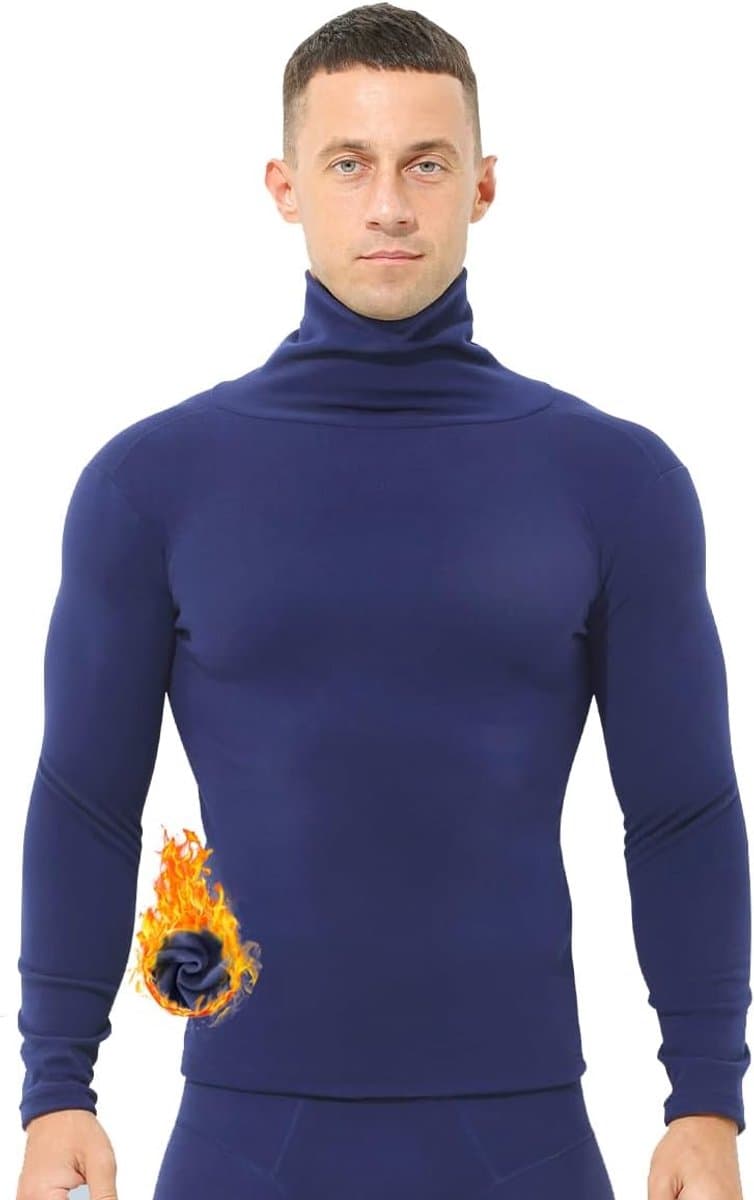 Thermisch ondergoed voor heren, fleece, dubbelzijdig, dun, lange mouwen, trui, winter, warm, baselayer — afbeelding 1