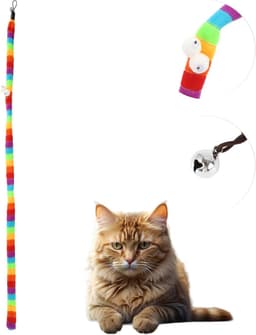 Toverstaf voor katten, vervanging, navulaccessoires voor kattenstok, regenboog-1 — thumbnail 1