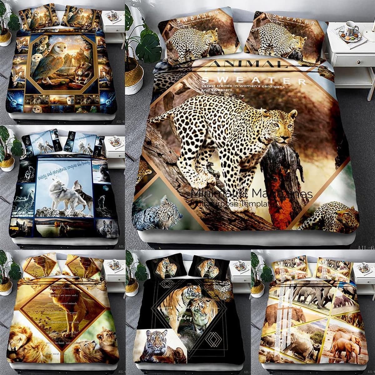AIL-58 US King 3D Double Bedding Set 3 Pieces — afbeelding 1