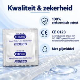 condooms 144 stuks – condooms met ribbels – grootverpakking condooms – condooms met glijmiddel – condooms 52mm – FITONE® — thumbnail 3