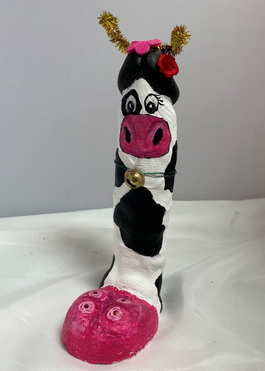 Piemel kunst koe handpainted — afbeelding 1