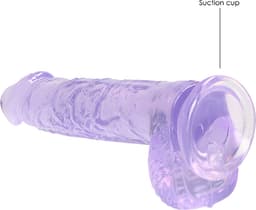 Handful Crystal Clear Transparante Dildo Paars Beginners Dildo Small Invoerdiepte 12 cm Totale Lengte 15 cm — thumbnail 2