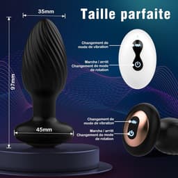 Lzwintrading - Buttplug Vibrator met Afstandsbediening - 360° Rotatie Functie - Vibrators voor Vrouwen & Mannen - Prostaat Stimulator -Butt Plug met 7 Vibratie Standen - Sex Toys voor Koppels - Anale Speeltjes - Vibrerende Buttplug - Anaal Dildo — thumbnail 4