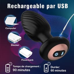 Lzwintrading - Buttplug Vibrator met Afstandsbediening - 360° Rotatie Functie - Vibrators voor Vrouwen & Mannen - Prostaat Stimulator -Butt Plug met 7 Vibratie Standen - Sex Toys voor Koppels - Anale Speeltjes - Vibrerende Buttplug - Anaal Dildo — thumbnail 3