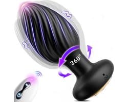 Lzwintrading - Buttplug Vibrator met Afstandsbediening - 360° Rotatie Functie - Vibrators voor Vrouwen & Mannen - Prostaat Stimulator -Butt Plug met 7 Vibratie Standen - Sex Toys voor Koppels - Anale Speeltjes - Vibrerende Buttplug - Anaal Dildo