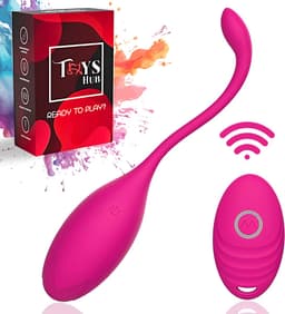 Toys Hub® Vibrerend Ei met Afstandsbediening - Incl. EBOOK - Met Opbergzakje - 10 Vibraties – Waterproof - Vibrator - Vibrators voor Vrouwen & Koppels - Sex Toys voor Vrouwen - Couples — thumbnail 1