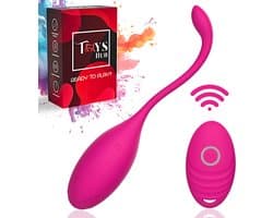 Toys Hub® Vibrerend Ei met Afstandsbediening - Incl. EBOOK - Met Opbergzakje - 10 Vibraties – Waterproof - Vibrator - Vibrators voor Vrouwen & Koppels - Sex Toys voor Vrouwen - Couples