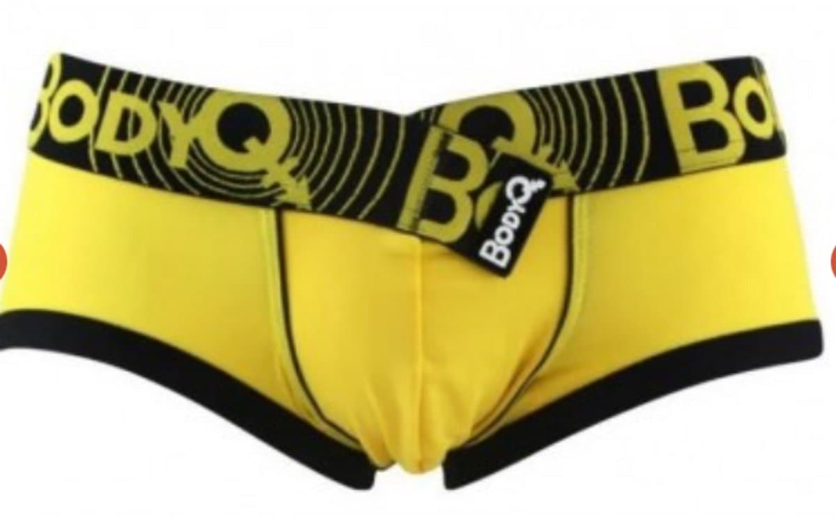 BodyQ Sexy Heren Boxershort – Geel & Zwart – Erotische Herenlingerie – Maat M — afbeelding 1