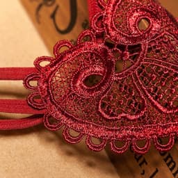 Navelketting Transparante Damesslipjes Zoete Onderbroeken Open Kruis T-rug Geborduurde Sexy Lingerie Sexy Kralen T-rug Damesondergoed Rode Taille (56-80cm) — thumbnail 3