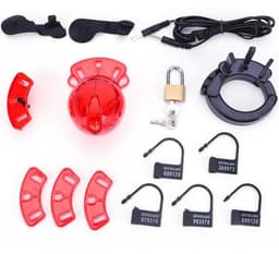 Nooitmeersaai - Electroplay Elektronische peniskooi - ABS - Rood - Exclusief controller — thumbnail 3