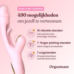 Orgazmate Karins Kietelaar - 3 in 1 Vibrator - Sex Toys voor Vrouwen - Luchtdruk Vibrator - Dildo Vibrator - Clitoris, U & G-spot Stimulator - Seksspeeltjes - 490 Standen - Roze — thumbnail 4