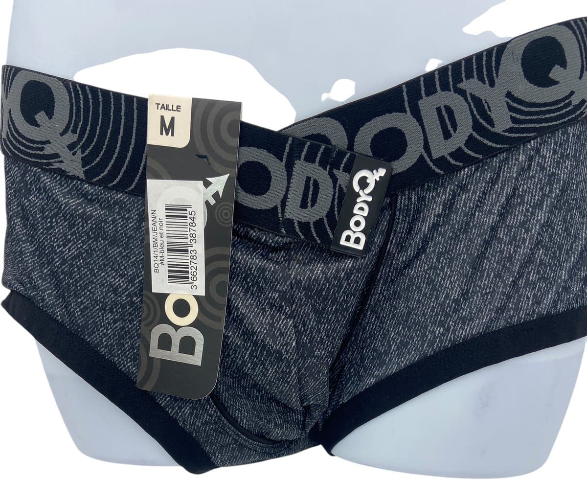 BodyQ Herenlingerie – Sexy Herenboxer in Grijs-Zwart | Comfortabel & Verleidelijk – Maat S — afbeelding 1