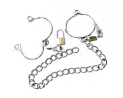 Nooitmeersaai - Enkelboeien met ketting - Metaal - 5,5 x 4,5 cm - incl. hangsloten en sleutels