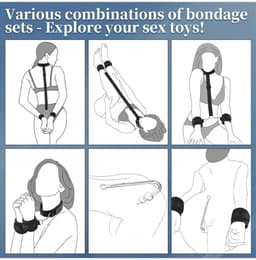 Vibrerende haak BDSM seksbondage - nek-tot-pols bondageset, seksspeeltjes voor koppels, verstelbare handboeien op de rug bondageset — thumbnail 5