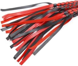 Smart Moves - Gevlochten Flogger- 78 cm - Zwart/Rood — thumbnail 3