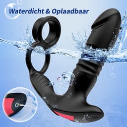 IntiMate® PleasurePulse Prostaat Massager Mannen met Dubbele Cockring - 7 Vibratie- en Stootstanden - Vibrerende Buttplug Met Afstandsbediening en App - Prostaat Stimulator - Luxe Anale Dildo met Penisringen - Alles-in-1 Sex Toys voor Mannen — thumbnail 4