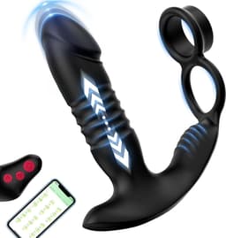 IntiMate® PleasurePulse Prostaat Massager Mannen met Dubbele Cockring - 7 Vibratie- en Stootstanden - Vibrerende Buttplug Met Afstandsbediening en App - Prostaat Stimulator - Luxe Anale Dildo met Penisringen - Alles-in-1 Sex Toys voor Mannen — thumbnail 7