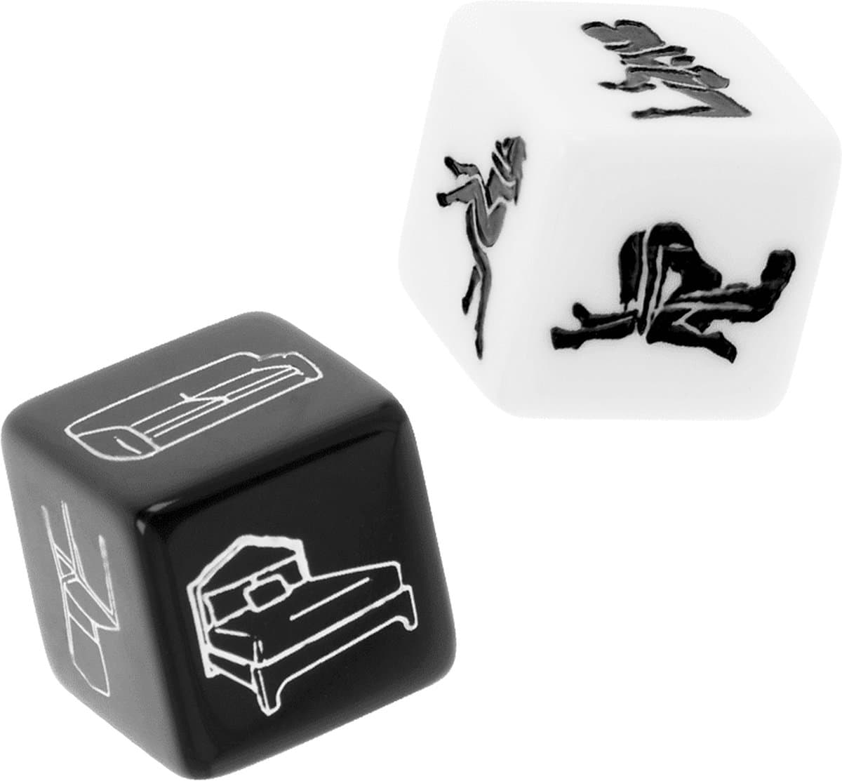 Fetish Submissive Erotic Position And Place - Erotische Dobbelstenen - Plaats en Standje - Zwart en Wit — afbeelding 1