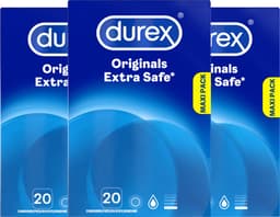 Durex - Condooms - Extra Safe - 3 x 20 stuks - Voordeelverpakking — thumbnail 1