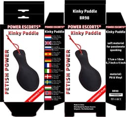 Power Escorts - Kinky Paddle - Spanking - BR98 - Zwart / Rood — thumbnail 4