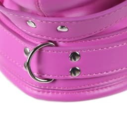 Banoch - Reticent Hood Hot Pink -Roze bondage masker van pu Leer | BDSM — thumbnail 11