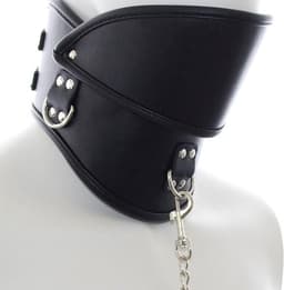 Banoch - Posture collar black extra - pu leer - zwart - bdsm — thumbnail 11