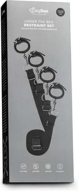 EasyToys - Under Mattress Restraint Set - Duurzaam - Kunstleer - Bondage Set - BDSM Set - Bondage - Sex Toys voor Vrouwen en Mannen - Zwart — thumbnail 10