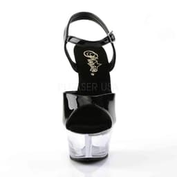 Pleaser - KISS-209 Sandaal met enkelband - US 14 - 45 Shoes - Zwart/Transparant — thumbnail 2