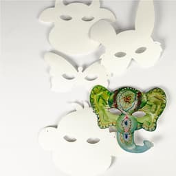 Dierenmaskers, h: 13-24 cm, b: 20-28 cm, 100 stuks, wit — thumbnail 5