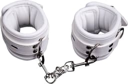 Banoch | handboeien van pu leer gevoerd - wit - bondage — thumbnail 10
