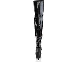 Pleaser - KISS-3010 Plateau overknee Laarzen - US 9 - 39 Shoes - Zwart — thumbnail 4