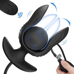 Vibrerende opblaasbare anaalplug XXL - Grote buttplug - Afstandsbediening - 10 Vibratiestanden - Prostaat - Anale stimulatie - USB Oplaadbaar — thumbnail 1