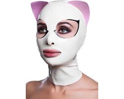 Latex masker voor vrouwen - Erotische kat - 4MM dik - Wit - BDSM - Bondage - Seks maskers - Maat S/M