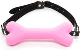 Bone Gag Roze met Verstelbare Band – Siliconen Mondstuk – Verstelbare Mondknevel voor Volwassenen — thumbnail 1