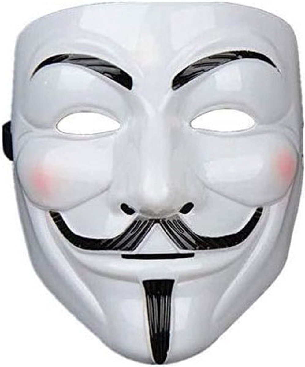 Anoniem masker-Halloween masker-Fancy masker-Halloween make-up rekwisieten-film thema masker-Halloween feestdecoratie-Halloween Party-V voor Vendetta masker-wit — afbeelding 1