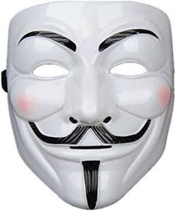 Anoniem masker-Halloween masker-Fancy masker-Halloween make-up rekwisieten-film thema masker-Halloween feestdecoratie-Halloween Party-V voor Vendetta masker-wit — thumbnail 1
