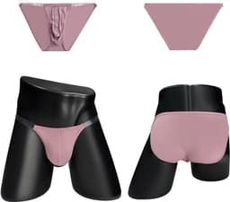 Heren Slip met Transparante Bandjes - Sexy Ondergoed - Lingerie - Roze — thumbnail 3