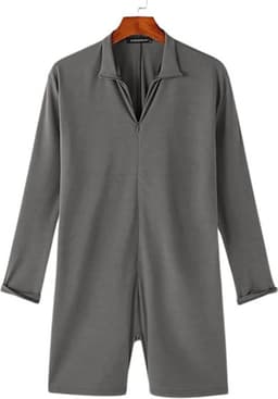 Heren Jumpsuit Grijs – Lange Mouwen Playsuit – Casual Comfort Outfit — thumbnail 7