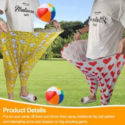 2 Pieces Granny Pants Patio Games Outdoor Throwing Games with 6× Jumping Balls and 1 × Balloon Pump, Oversized - ShopVlot — thumbnail 3