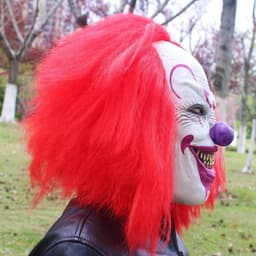 Creepy Joker Clown Latex Masker voor Volwassenen - Grappige Halloween Kostuum Accessoires en Cosplay Props — thumbnail 2