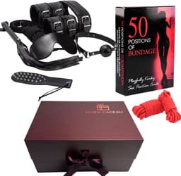 Intiem Cadeau - Koppeldoos - BDSM - BDSM Set compleet - Inclusief spel - zweep - spanking - bondage touw - halsband - mondbalhandboeien - enkelboeien - masker — thumbnail 1