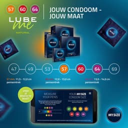 MY.SIZE condoom- + glijmiddelset met 100 ml Lube Me Natural & 3x3 condooms 57, 60, 64 mm breed | Glijmiddel op waterbasis | Glijmiddel geschikt voor toys & latexcondooms — thumbnail 4