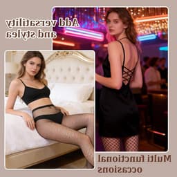 Netkousen voor dames - 4 paar hoge taille netpanty's in zwart, elastisch en sexy design, perfect voor elke gelegenheid — thumbnail 4