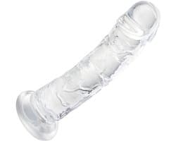 Humery - Realistische Transparante Siliconen Dildo met Zuignap - 20 cm - Maat M - Dildo's - Sex Toy voor Vrouwen en Mannen